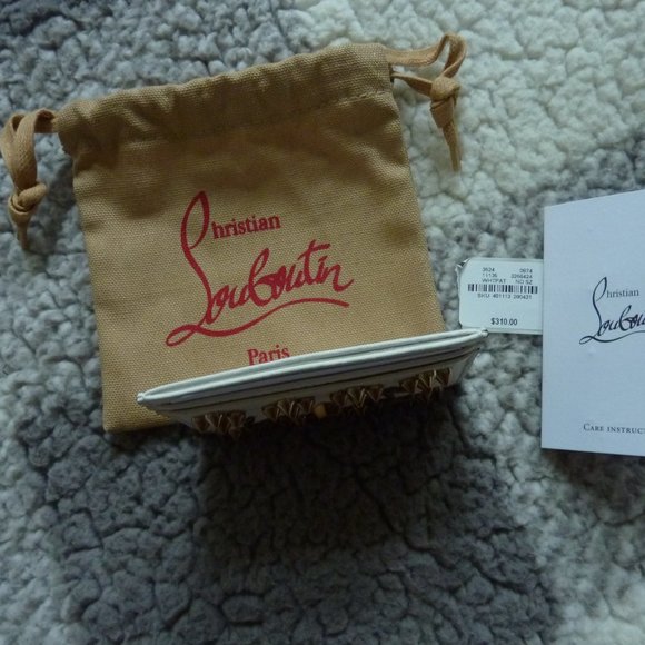 CHRISTIAN LOUBOUTIN Kios Studded Leather Card Case - Picture 8 of 9